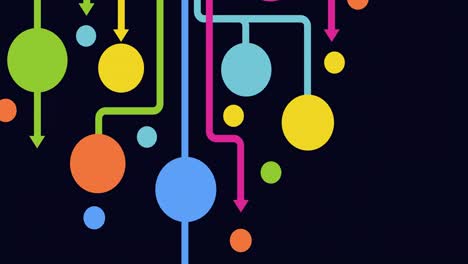 animación de la red de conexiones con iconos digitales