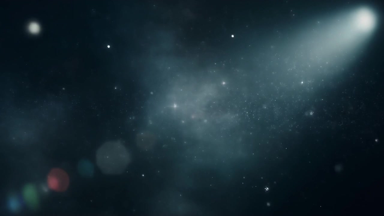Abstract Background with Floating Particles and Soft Spotlight