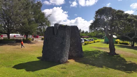 historic monument trilithon haʻamonga ʻa maui in tonga. cultural heritage, polynesia.