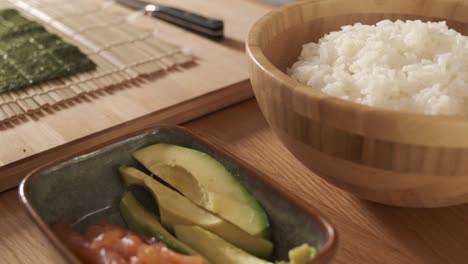 sushi ingredients in the kitchen