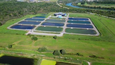 aerial view fish farm in north america aquaculture