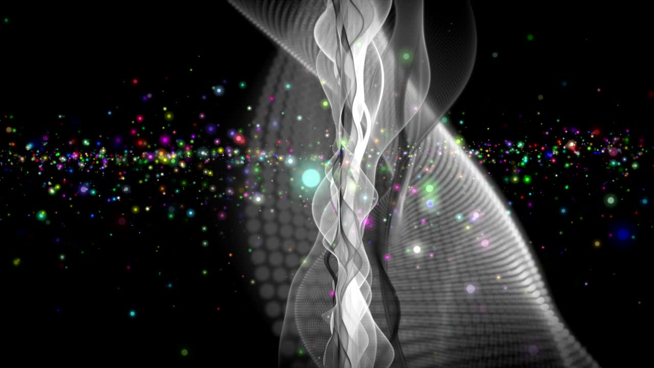 파동 물체와 반이는 입자가 느린 동작에서 미래의 애니메이션, 4096x2304 루프 4k