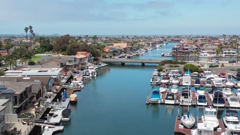 gilding aerial view of beautiful multimillion dollar bayfront luxury homes