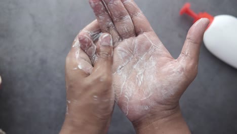 washing hands with soap