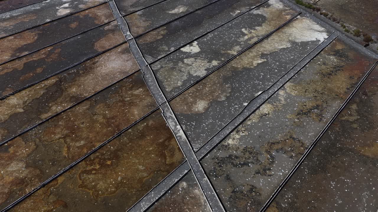 Salt ponds on a river estuary in Portugal