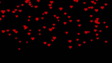animation slowly moving up pink like icons hearts.