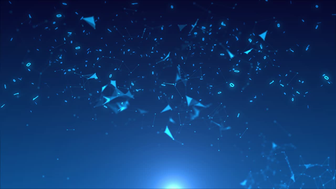 Digital cyberspace particles data flow network connections high speed analysis technology abstract