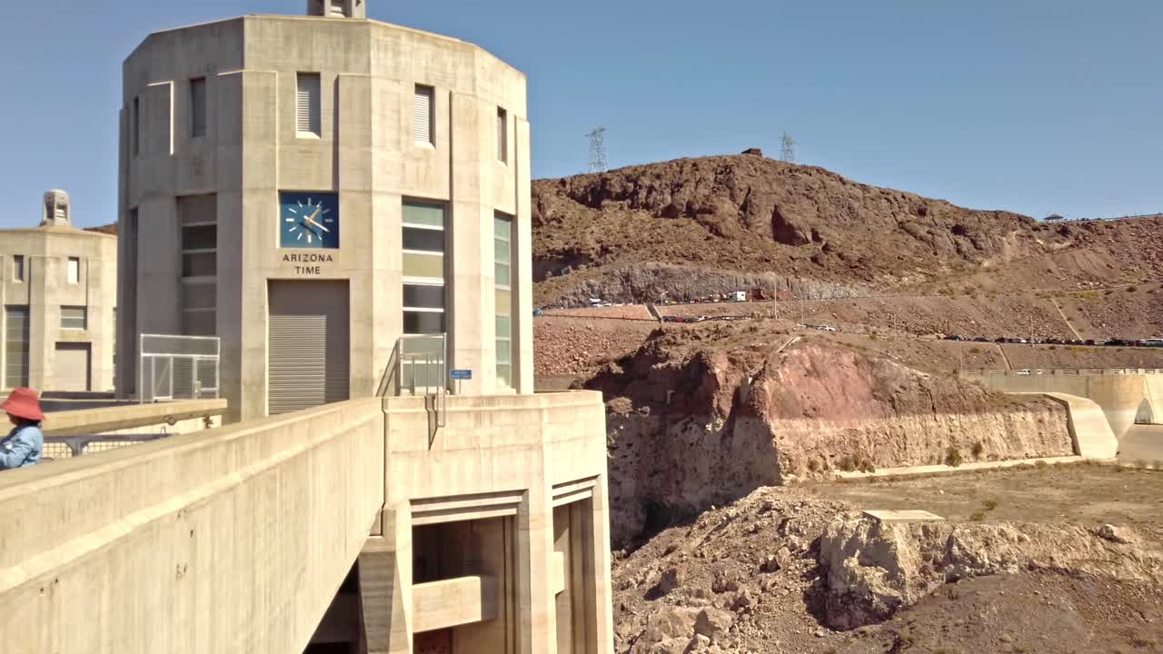 Clock showing Arizona time at the Hoover Dam in Nevada