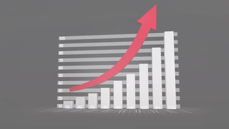 animación del procesamiento de datos estadísticos contra un fondo gris