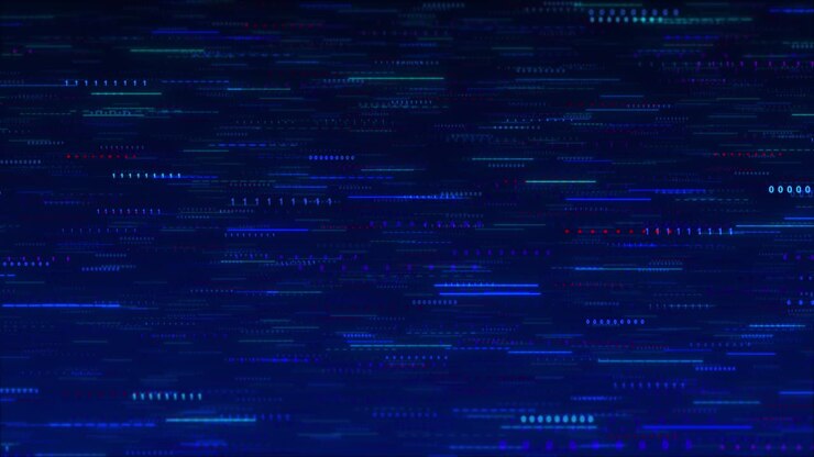 Big data technology science abstract background scientist querying science cyber security binary