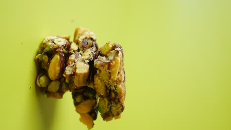 close up of a stack of delicious homemade nut brittle
