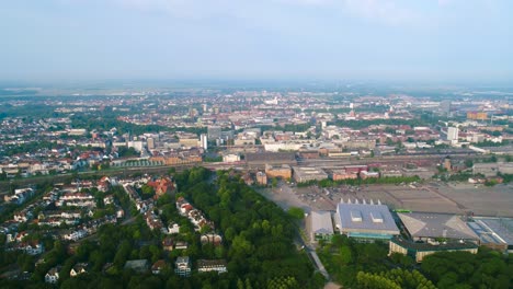 city municipality of bremen aerial fpv drone footage. bremen is a major cultural and economic hub in the northern regions of germany.