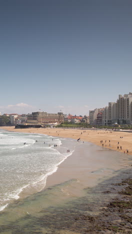 surf city of biarritz in france in vertical format