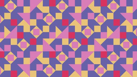 patrón geométrico con azulejos animados multicolores. formas abstractas en un mosaico dinámico mínimo. fondo gráfico en movimiento en un diseño plano