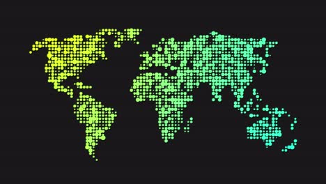 colored world map with circles changing size abstract business concept of global communication