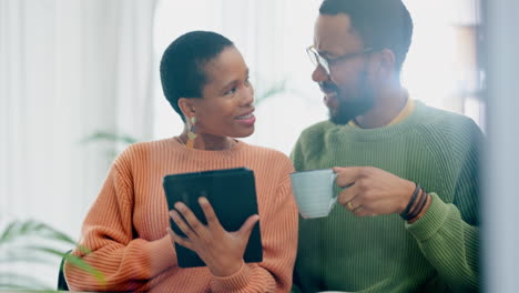 Man,-woman-and-tablet-in-home-for-online-shopping