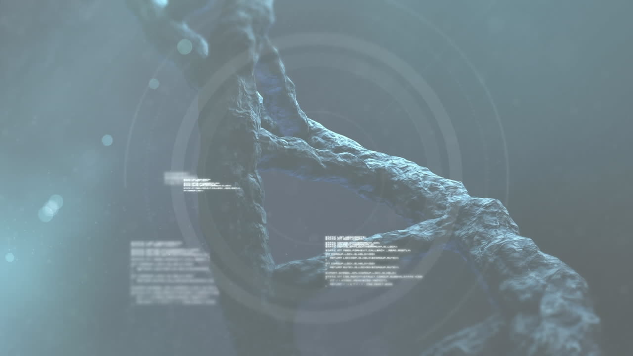 dna 가닥 스핀링과 데이터 처리 애니메이션