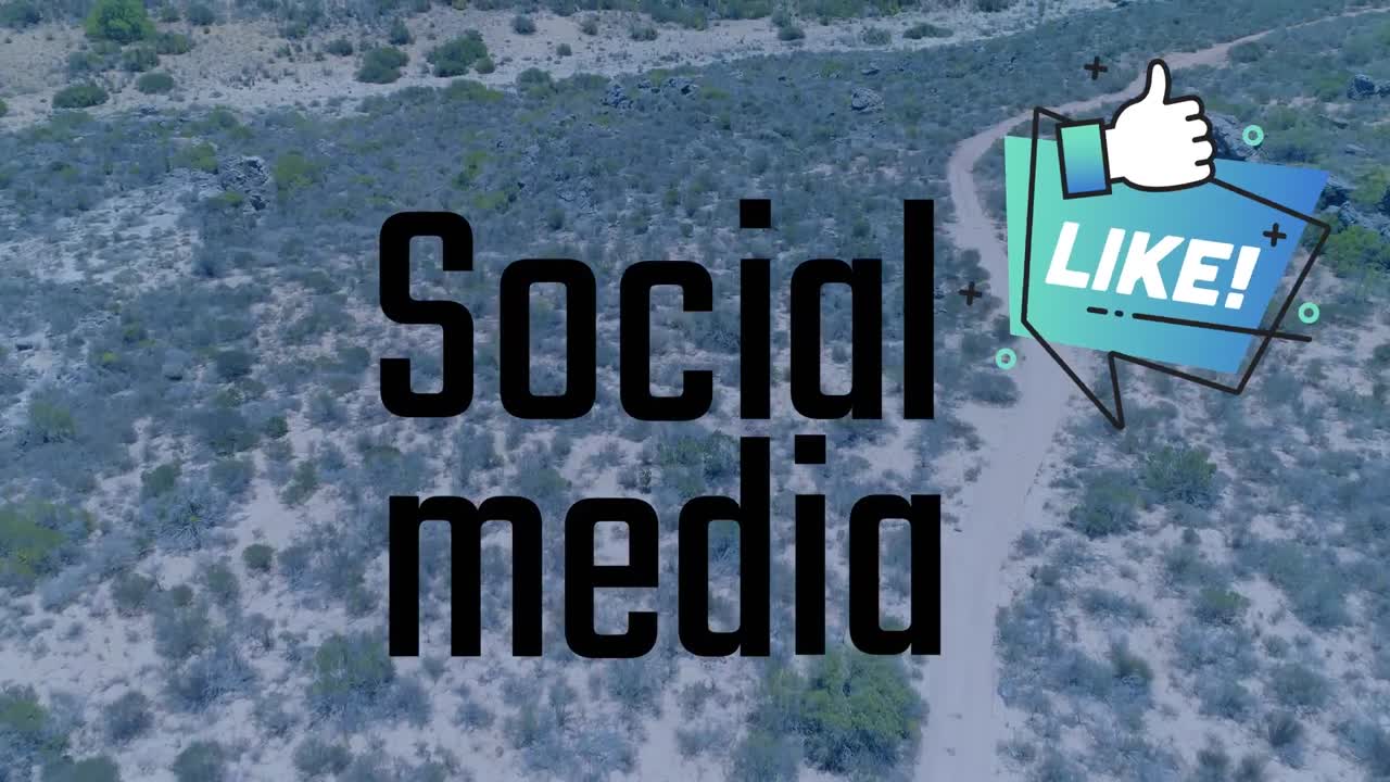 animación de las redes sociales y gustos sobre el paisaje