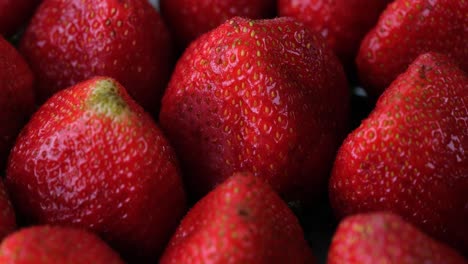 close-up of fresh ripe strawberries