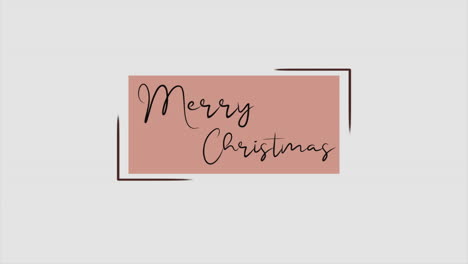 merry christmas text in brown frame on white gradient