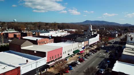 Aerial-Push-into-Morganton-NC,-Morganton-North-Carolina-in-4k