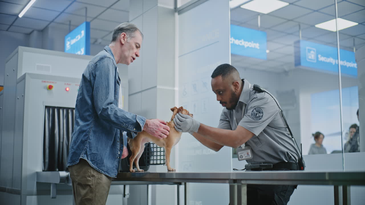 Airport Security Check with Pet