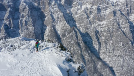 ski tourers in snowy mountains
