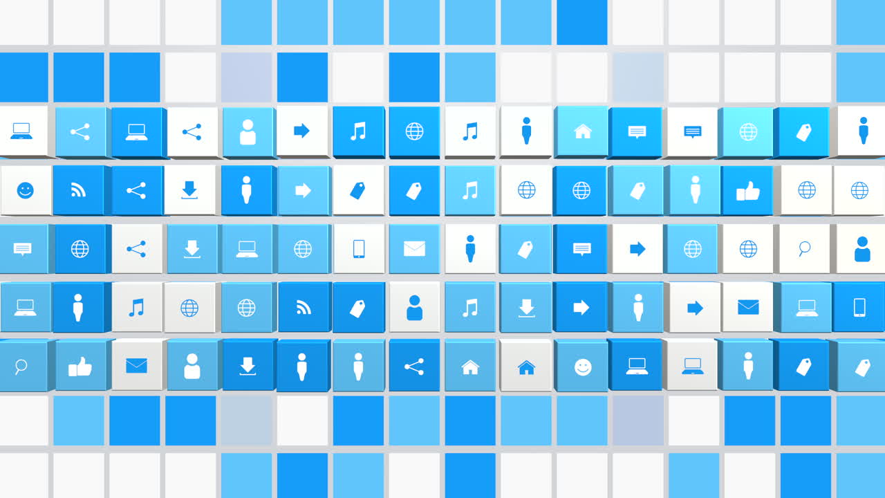 iconos de red de movimiento en fondo simple 2