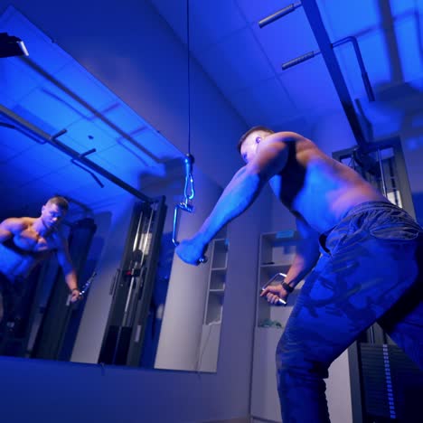 man in gym working out