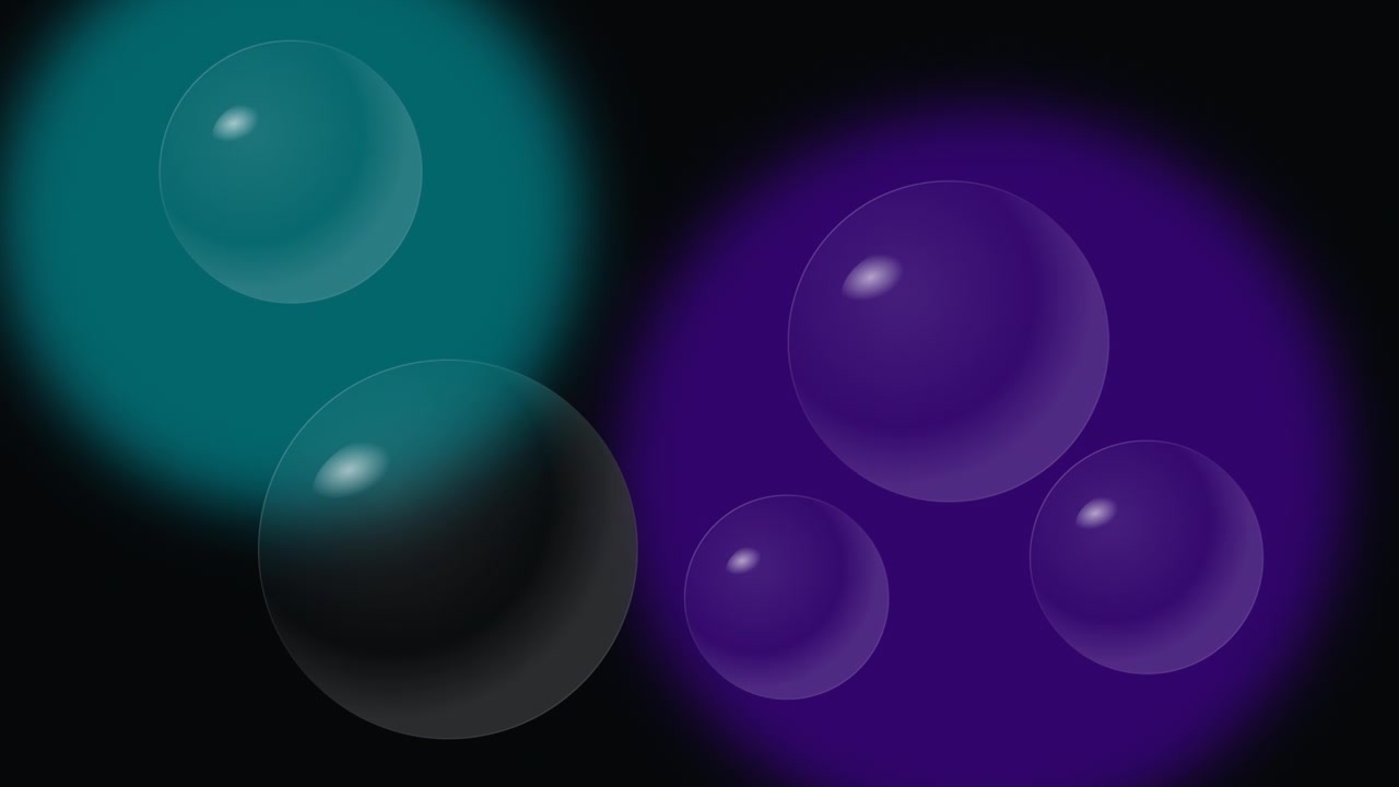 Abstract Animation of Floating Transparent Spheres Against Colorful Backgrounds