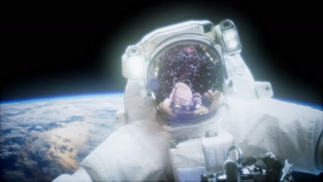 astronauta en una caminata espacial. elementos de esta imagen proporcionados por la nasa