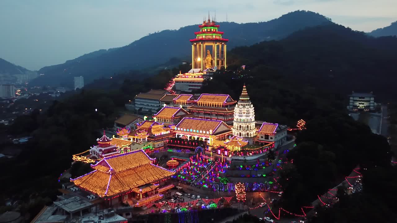 Kek Lok Si Temple in Penang, Malaysia at Night