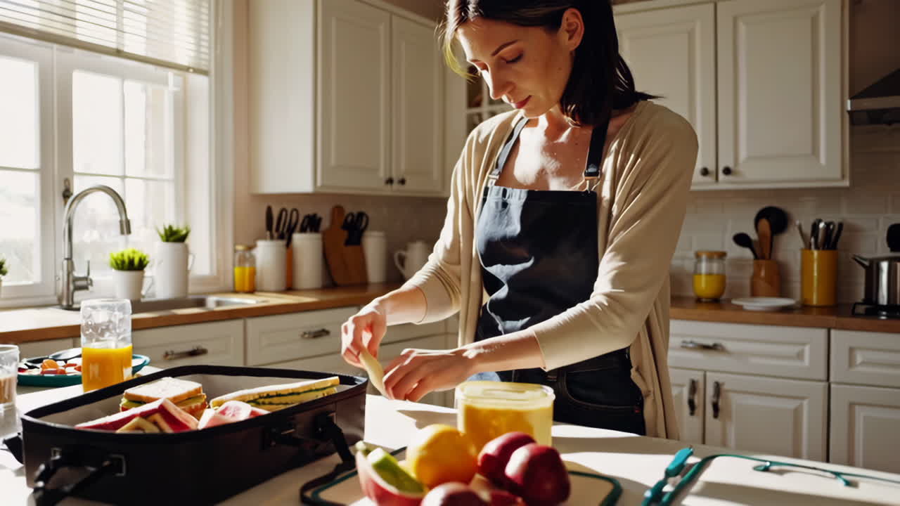 Woman Packing a Healthy Lunch