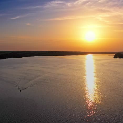 aerial sunset view of river