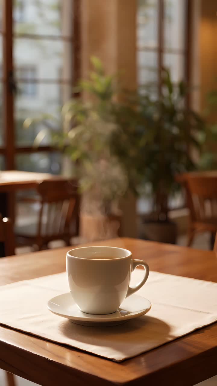 Interno di caffè estetico con atmosfera accogliente 4K