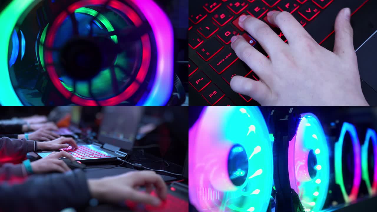 jugador jugando un juego de computadora. pantalla dividida. programador