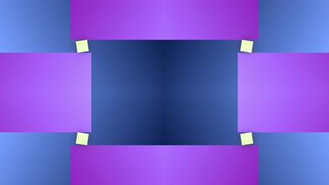 bloque rectángulo lineal forma cuadrada animación sin costuras movimiento fondo superposición de espejo geométrico color púrpura azul
