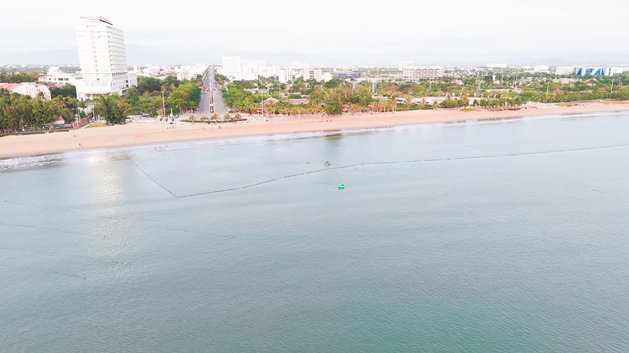 Aerial View Orbit Right of the Beach in Phan Rang–Tháp Chàm.