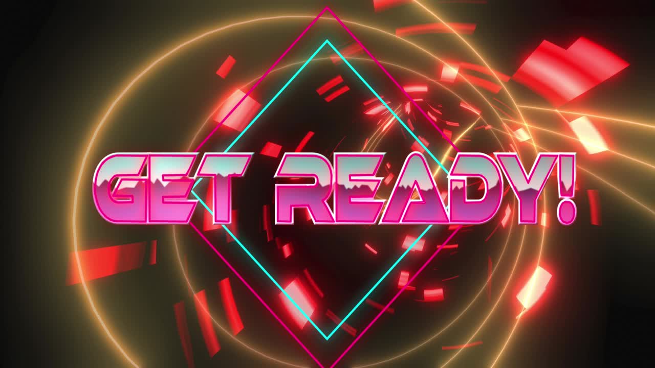 움직이는 디지털 터널을 통해 준비된 텍스트의 애니메이션