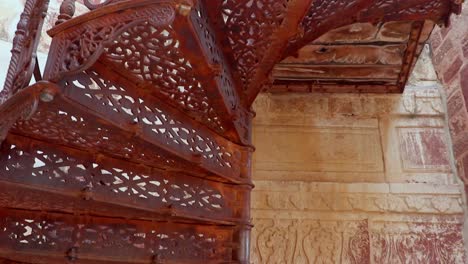 vintage rusty iron staircase from flat angle at day video taken at mehrangarh fort jodhpur rajasthan india