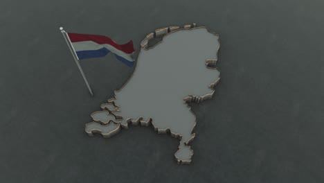 netherlands map and flag 4k