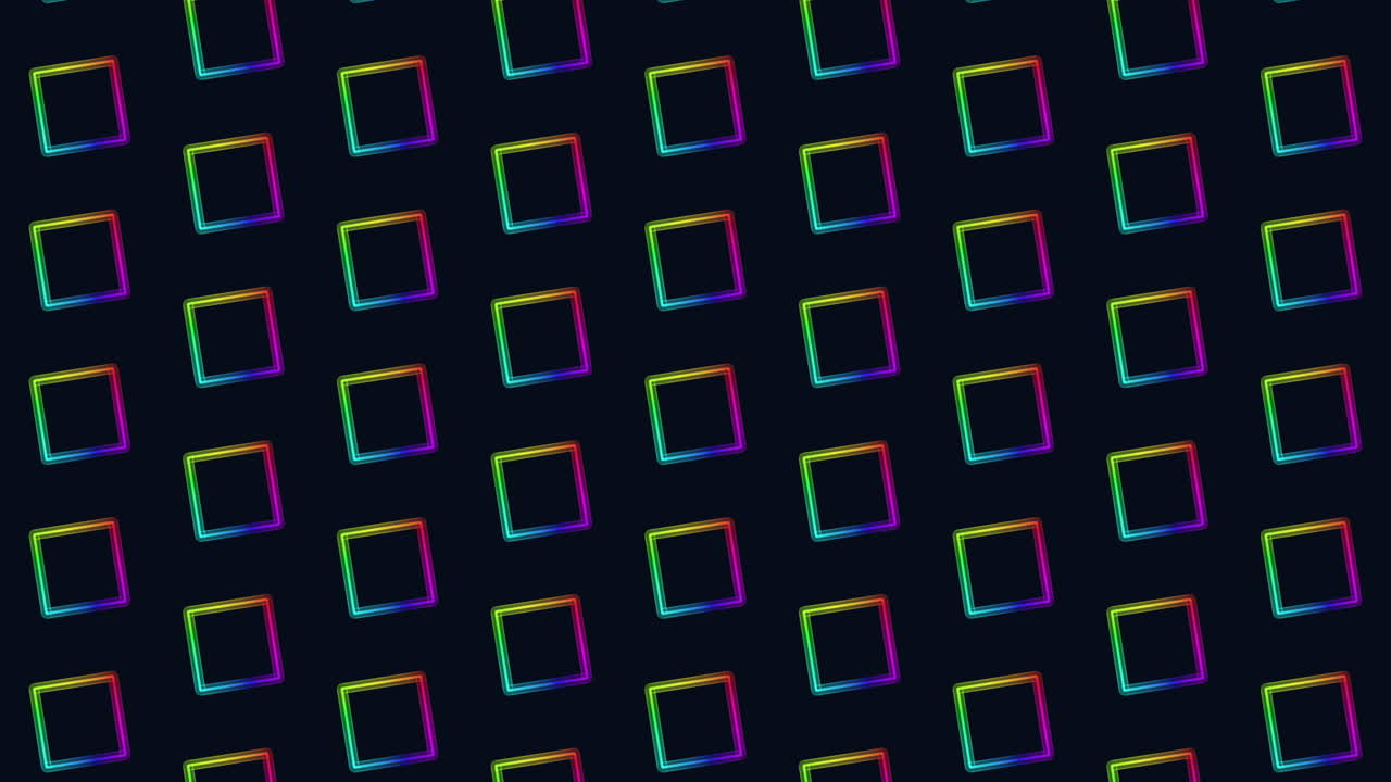 Digital cyberpunk neon pulse trace cubes pattern in rows on black gradient