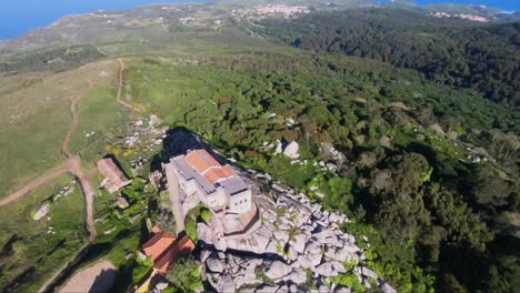 the sanctuary of peninha, also known as the chapel of our lady of penha, is located at the western end of the sintra mountain