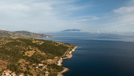coastal landscape with mountain view