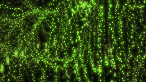 close up of abstract glowing particle formation with motion blur - 3d animation motion design background