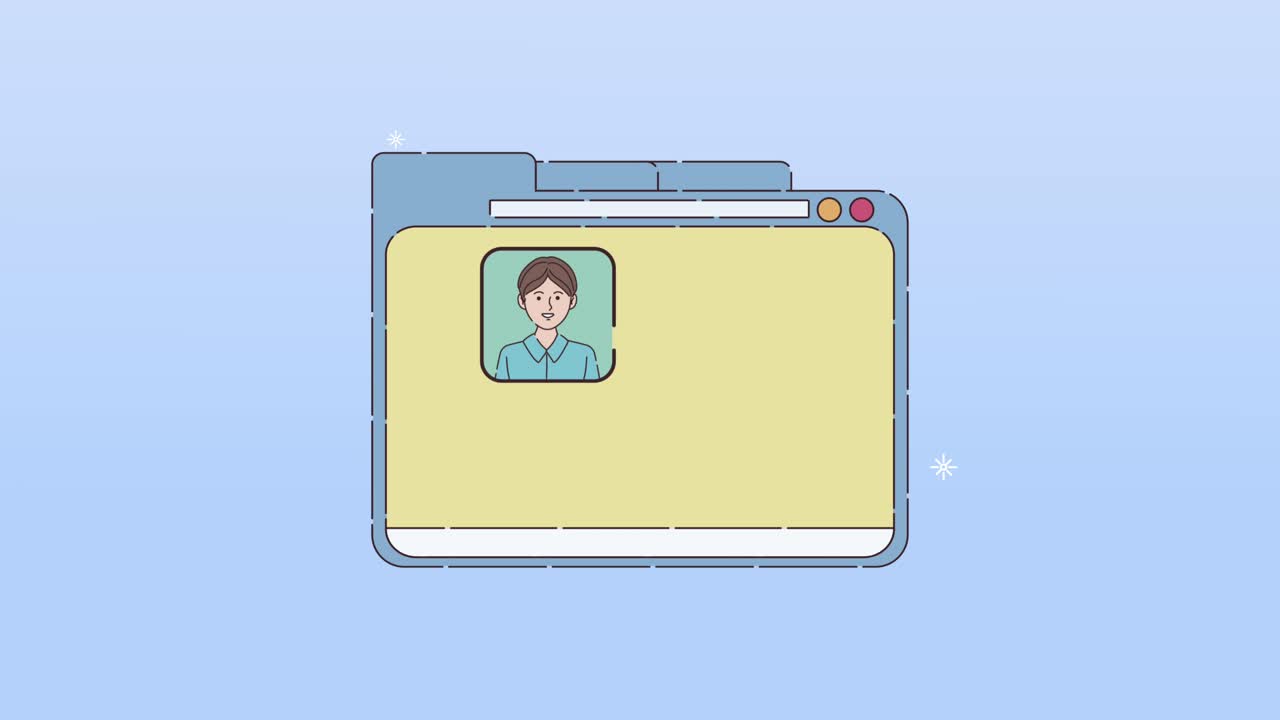 animación de trabajo digital con plantilla de página web