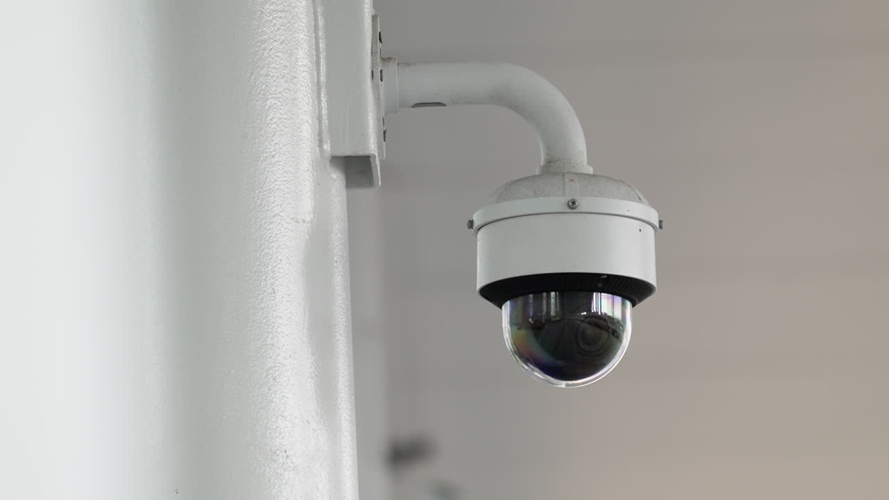 Surveillance CCTV camera providing public safety monitoring.