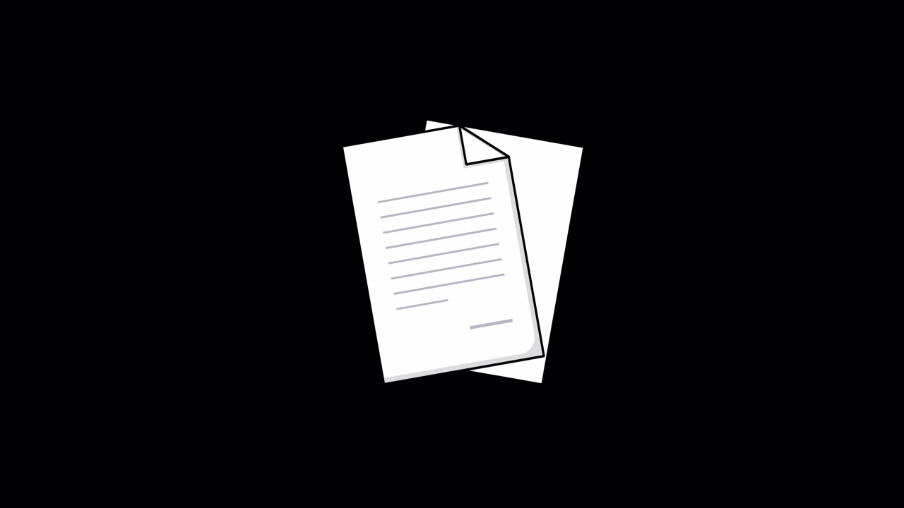 Ilustração Animada de Movimentação de Documentos de Papel