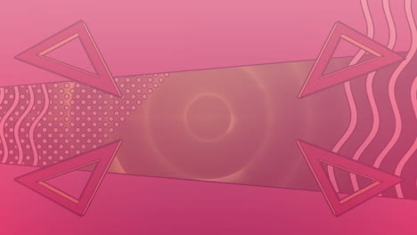 animación de triángulos giratorios y patrones de ondas que se mueven sobre círculos y puntos
