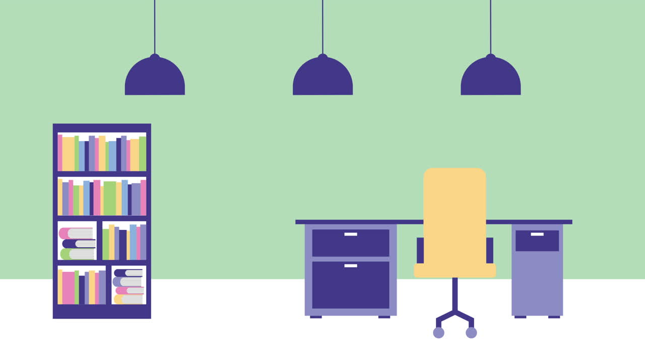 Office work place scene animation | Premium Stock Video Footage